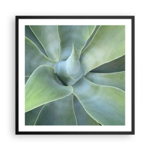 Poster in einem schwarzem Rahmen - Geburt des Grüns - 60x60 cm