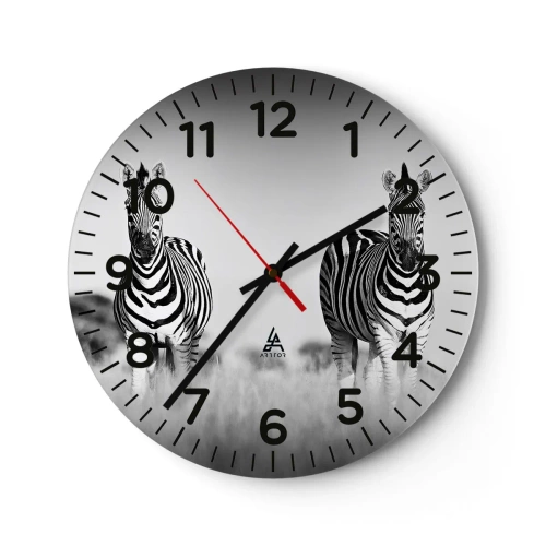 Wanduhr - Glasuhr - Die Welt ist doch schwarz-weiß - 40x40 cm