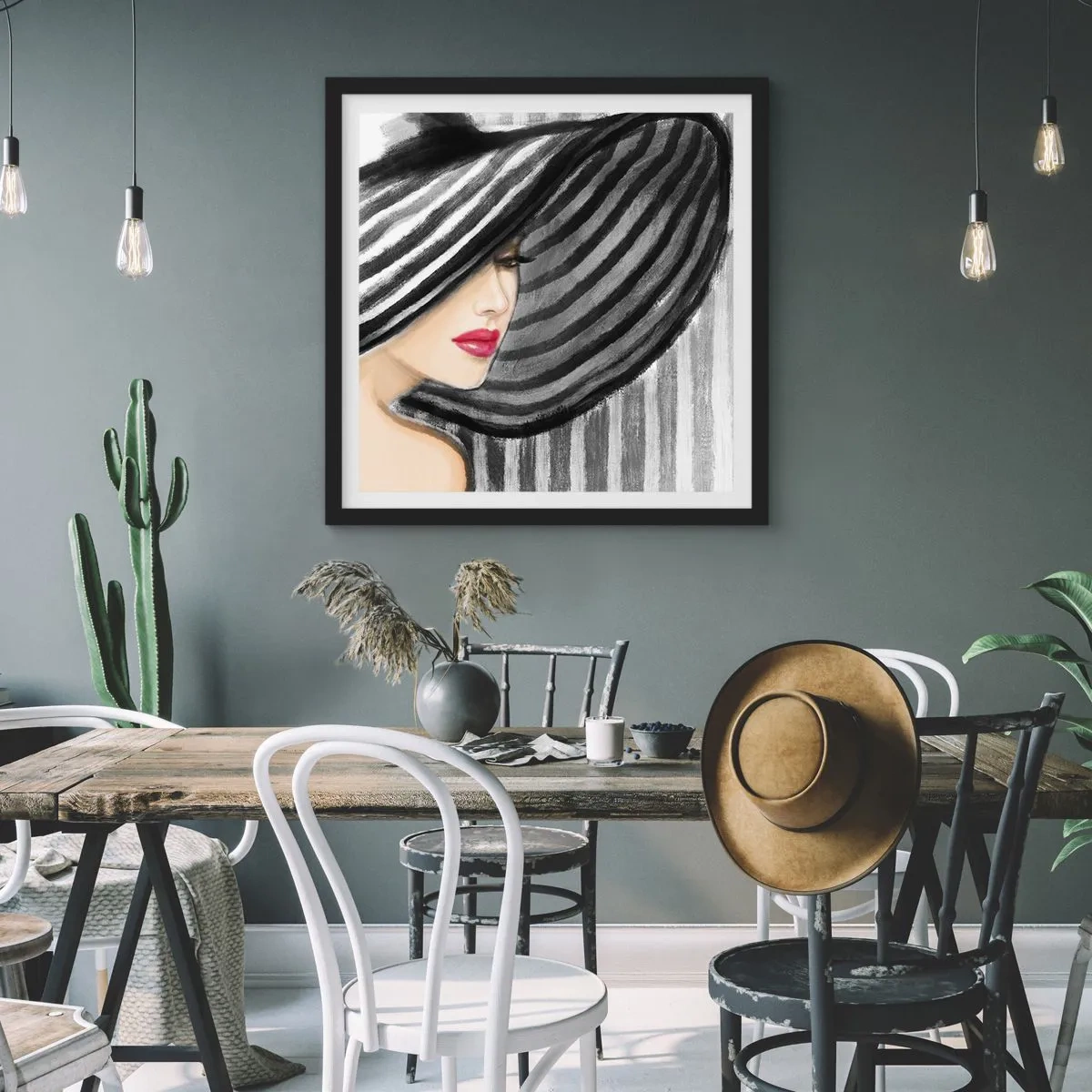 Poster in einem schwarzem Rahmen - Wo soll ich dich finden? - 60x60 cm