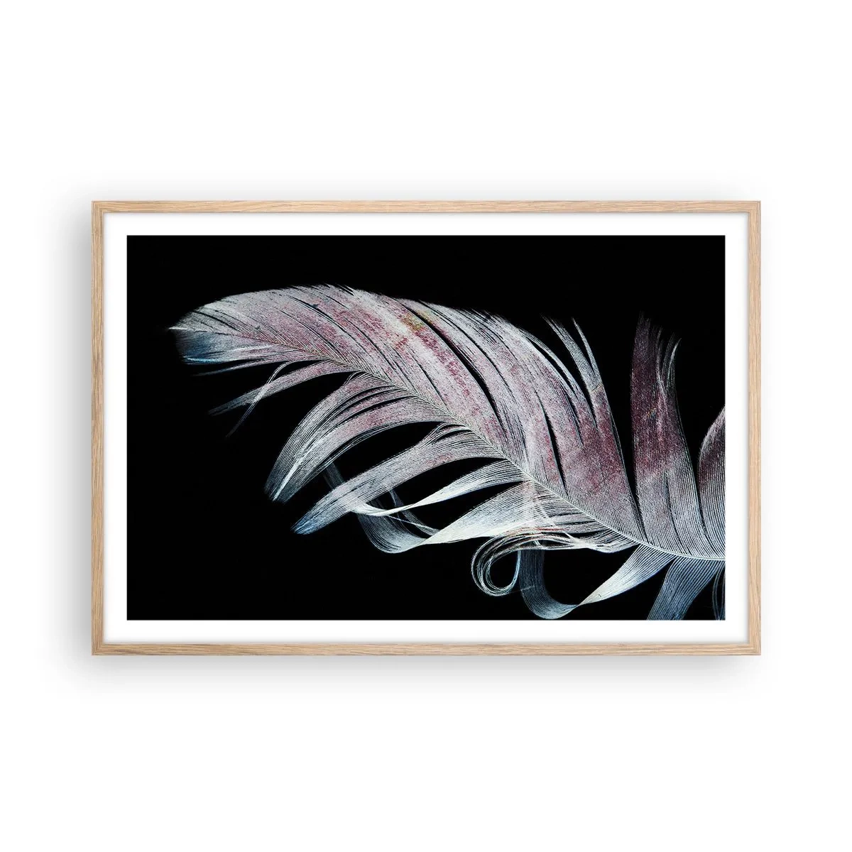 Poster in einem Rahmen aus heller Eiche - Denke an Berührung - 91x61 cm