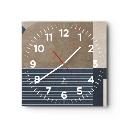 Wanduhr - Glasuhr - Komposition aus Einfachheit und Rundheit - 40x40 cm