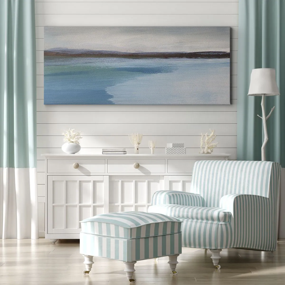 Bild auf Leinwand - Leinwandbild - Horizontale Landschaft - 100x40 cm