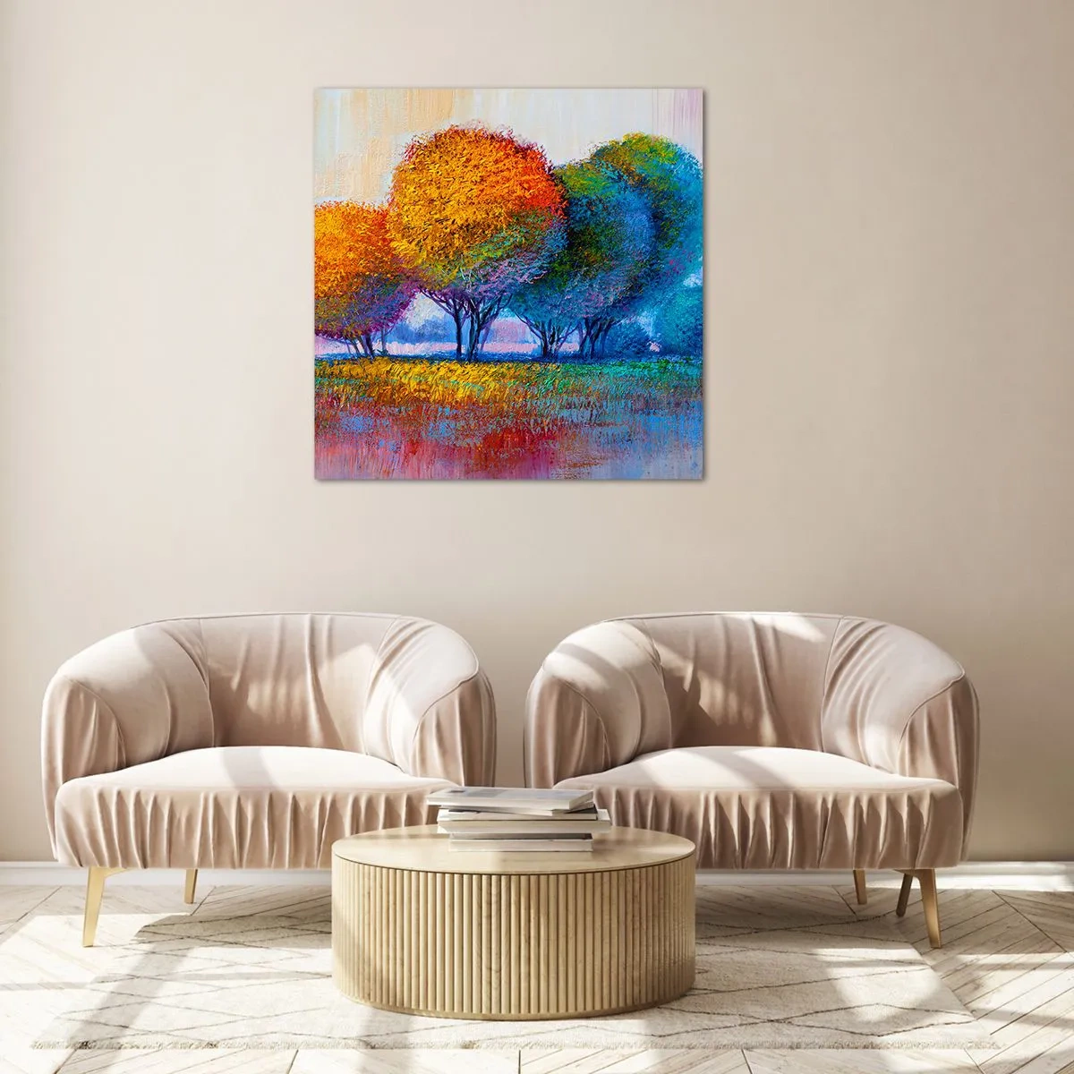 Glasbild - Bild auf glas - Ein Haufen leuchtender Farben - 40x40 cm