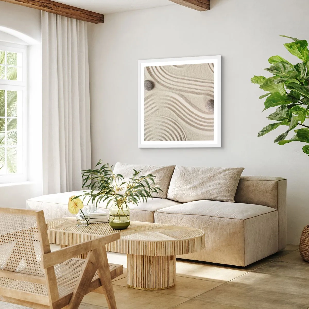 Poster in einem weißen Rahmen - Ein Hauch von Wärme - 40x40 cm