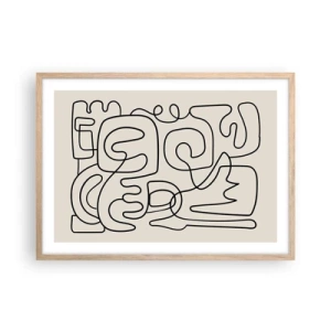 Poster in einem Rahmen aus heller Eiche - Folge der Spur - 70x50 cm