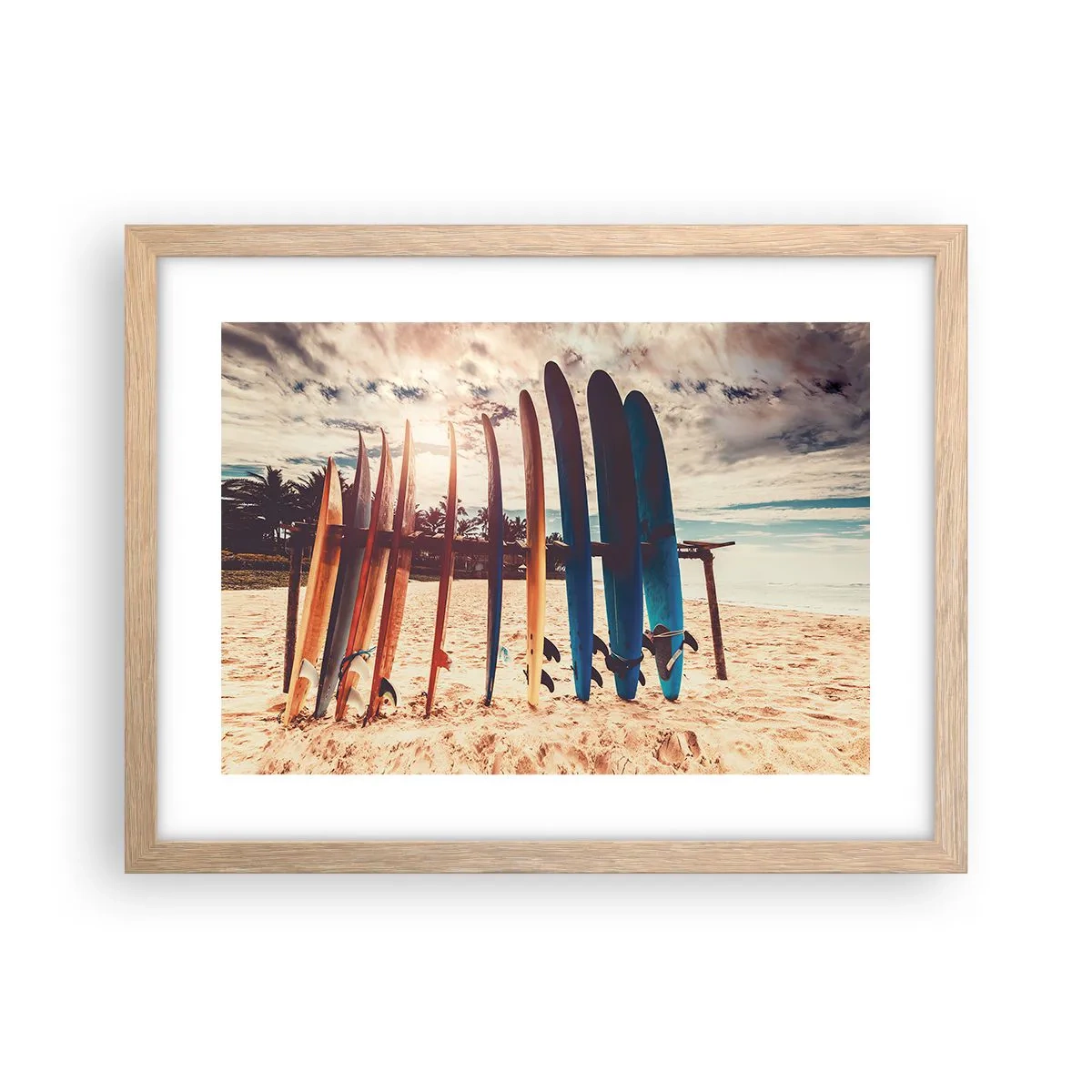 Poster in einem Rahmen aus heller Eiche - Gute Nacht bis morgen - 40x30 cm