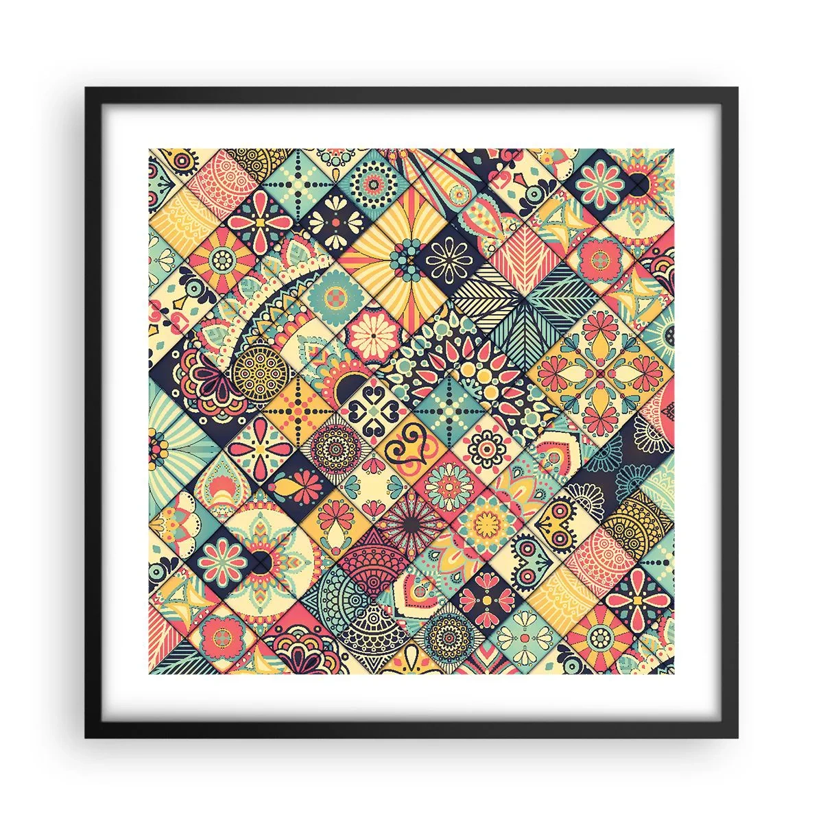 Poster in einem schwarzem Rahmen - marokkanische Atmosphäre - 50x50 cm