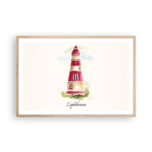 Poster in einem Rahmen aus heller Eiche - Das Wetter ringsum ist immer gut - 91x61 cm