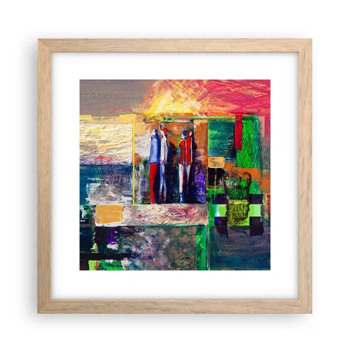 Poster in einem Rahmen aus heller Eiche - Beziehungen und Emotionen - 30x30 cm