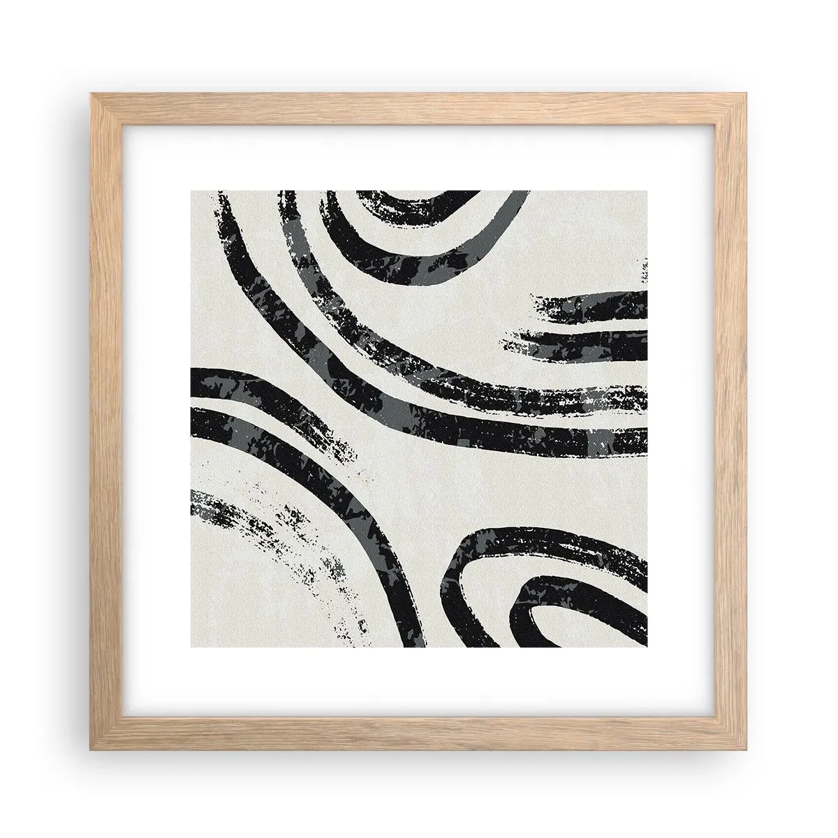 Poster in einem Rahmen aus heller Eiche - Bei Hälfte angehalten - 30x30 cm