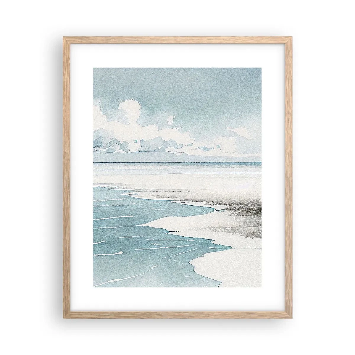 Poster in einem Rahmen aus heller Eiche - Sanfte Flut - 40x50 cm