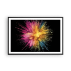 Poster in einem schwarzem Rahmen - Die Geburt der Farben - 91x61 cm