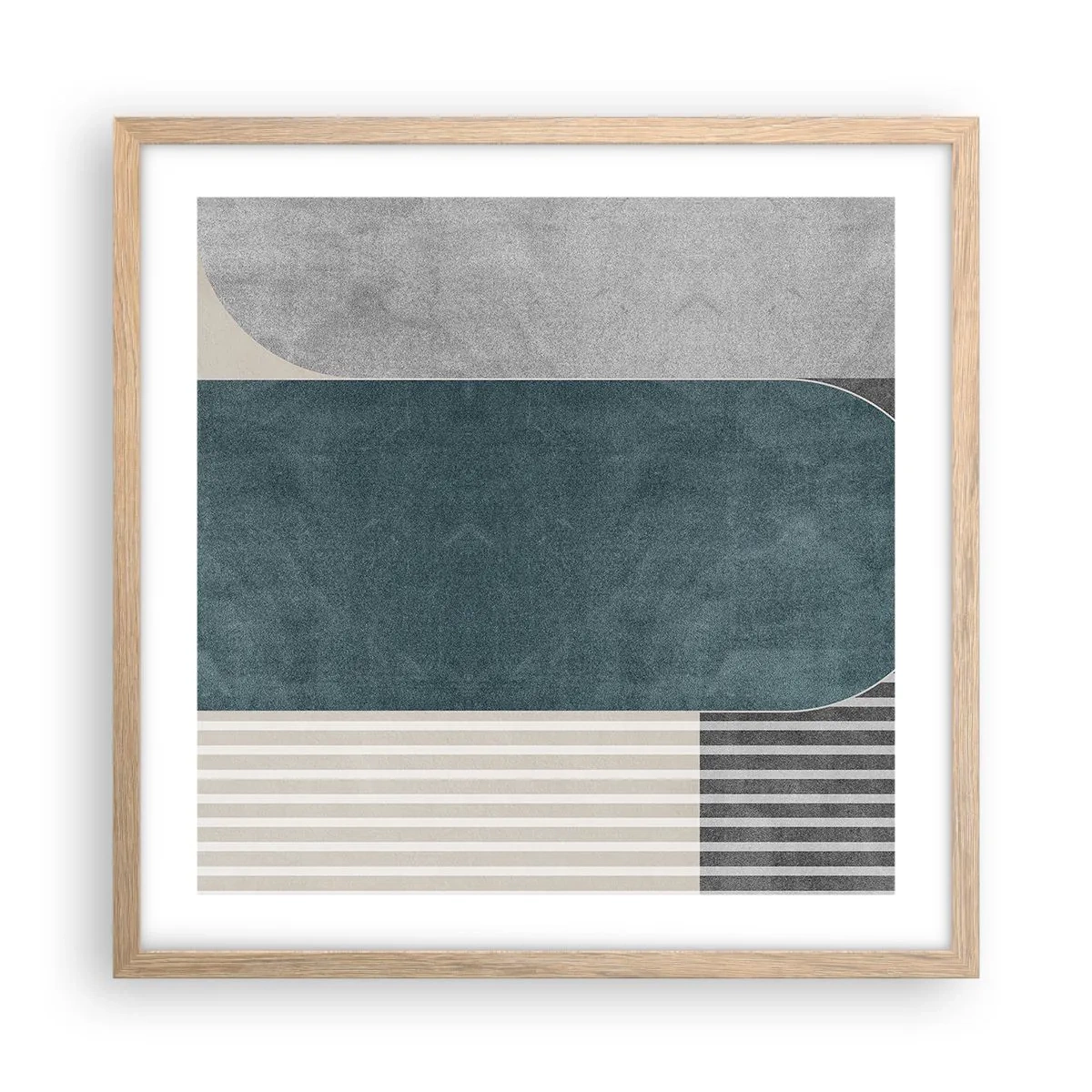 Poster in einem Rahmen aus heller Eiche - Komposition auf der Ebene - 50x50 cm