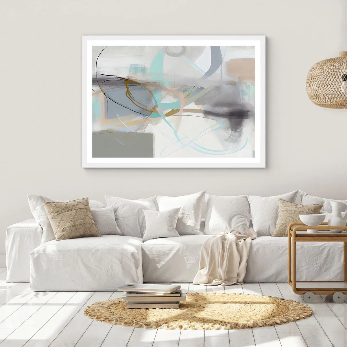 Poster in einem weißen Rahmen - Neblige Abstraktion - 40x30 cm