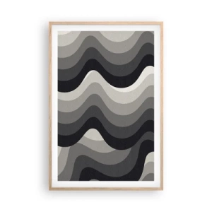 Poster in einem Rahmen aus heller Eiche - Eine Welle nach der anderen - 61x91 cm