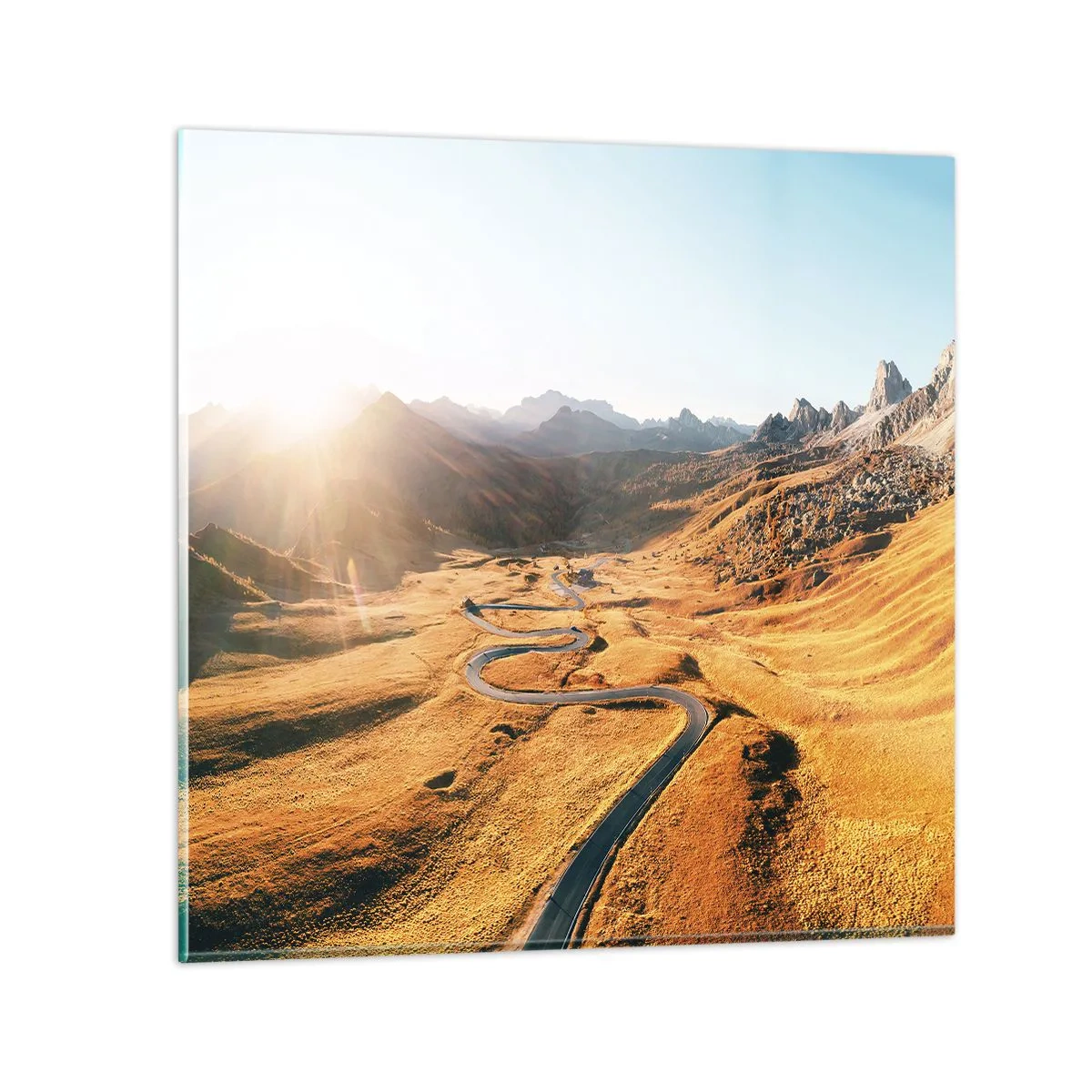 Glasbild - Bild auf glas - In einem goldenen Tal - 60x60 cm