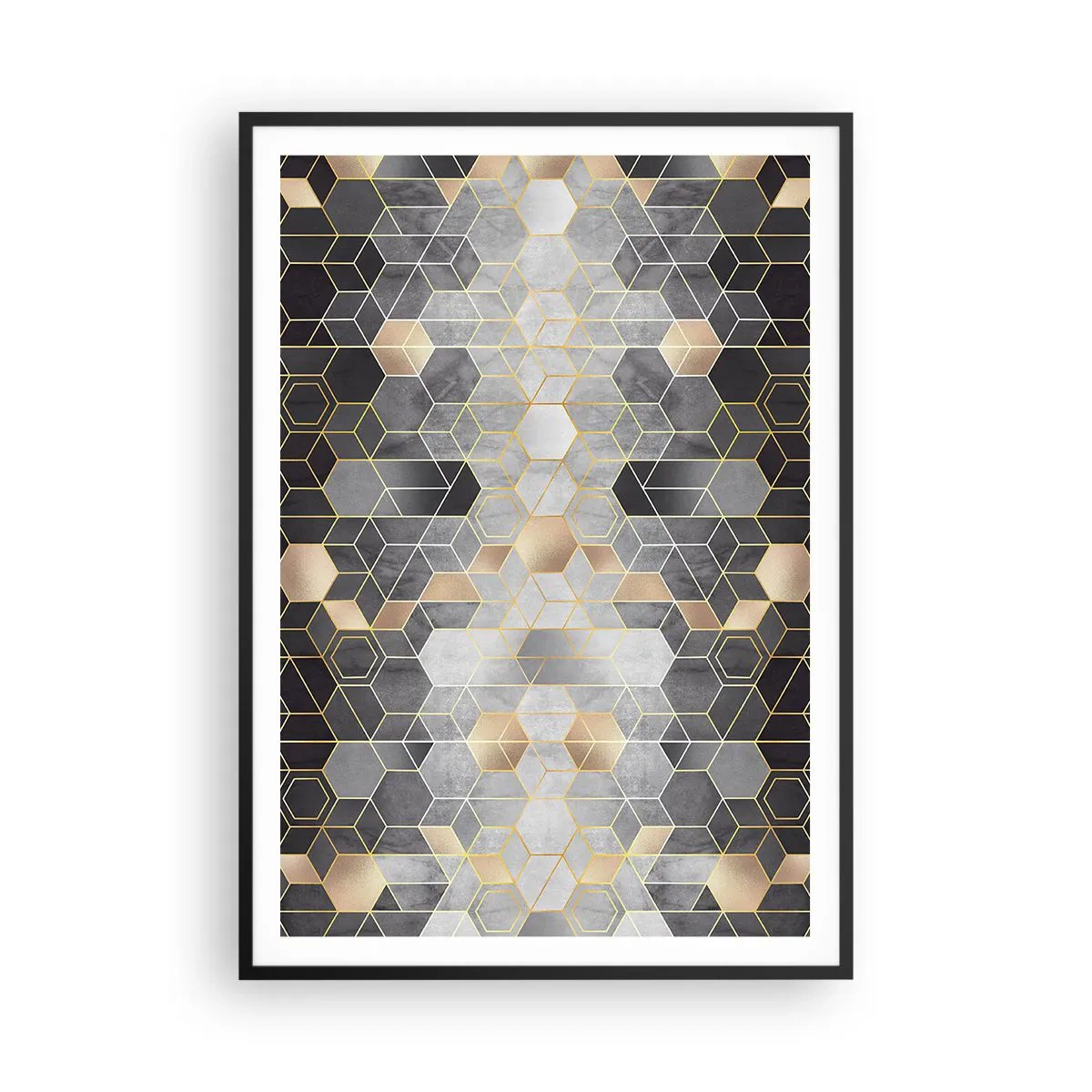 Poster in einem schwarzem Rahmen - Diamant-Komposition - 70x100 cm
