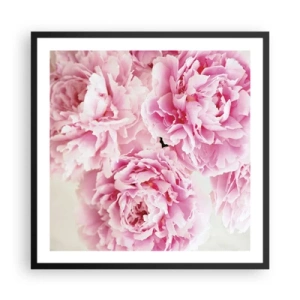 Poster in einem schwarzem Rahmen - In rosa Glamour - 60x60 cm