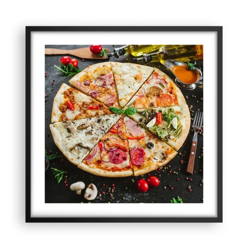 Poster in einem schwarzem Rahmen - Eine Reihe von Geschmacksrichtungen - 50x50 cm