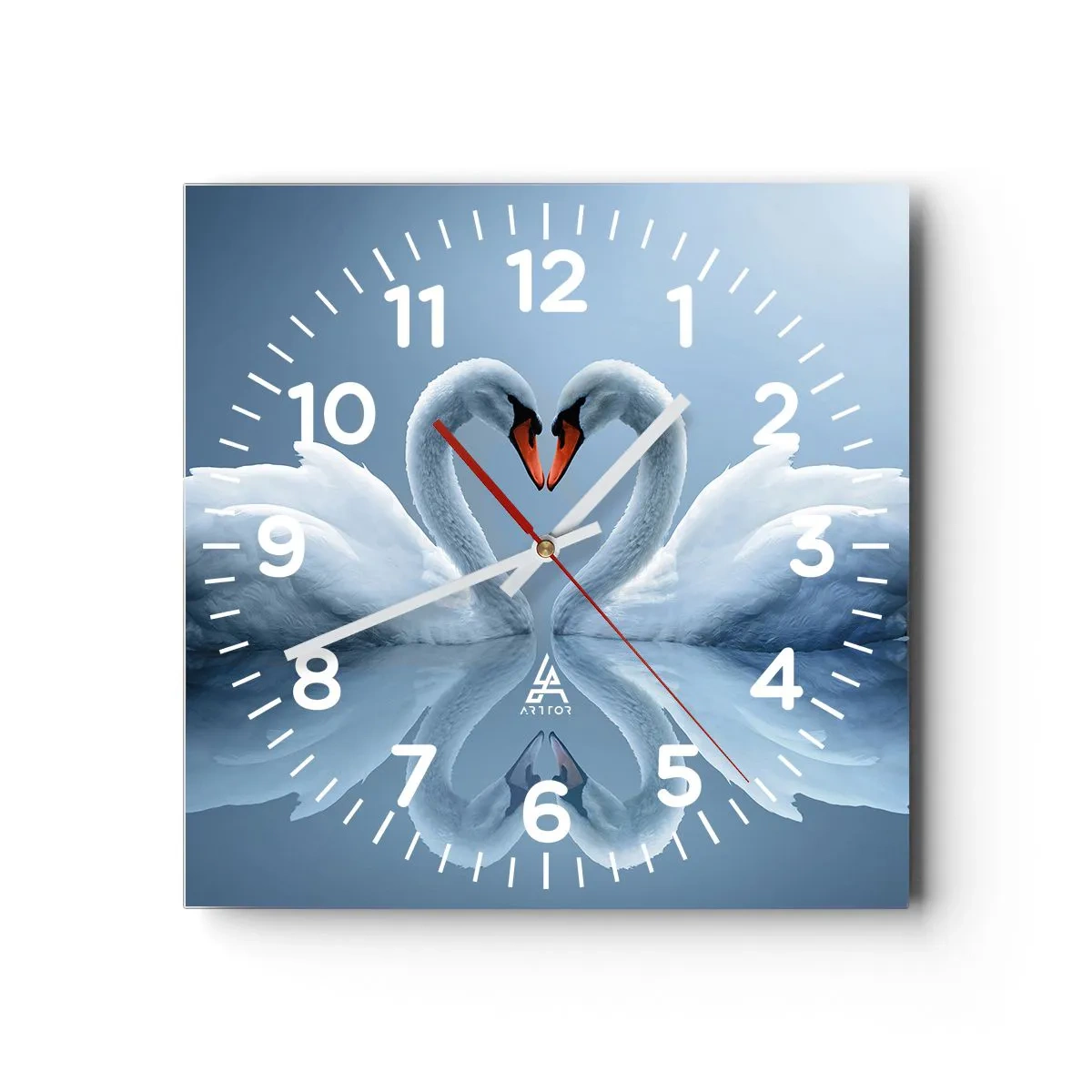 Wanduhr - Glasuhr - Zeit für die Liebe - 40x40 cm