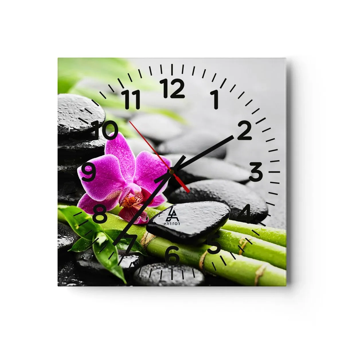 Wanduhr - Glasuhr - In ruhiger Balance - 30x30 cm