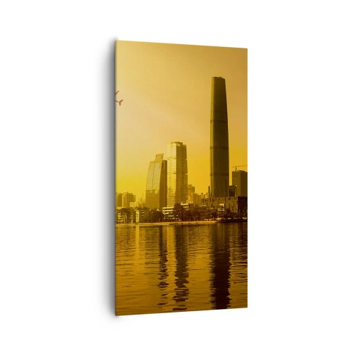 Bild auf Leinwand - Leinwandbild - Die goldene Stadt - 65x120 cm