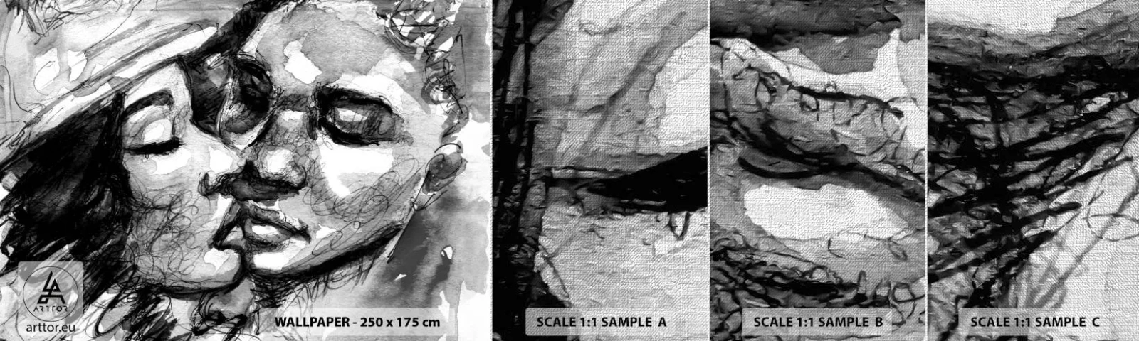 Fototapeten Muster Premium Canvas - Zärtlicher Moment - Küsse, Liebe, Liebhaber - 100x30 cm