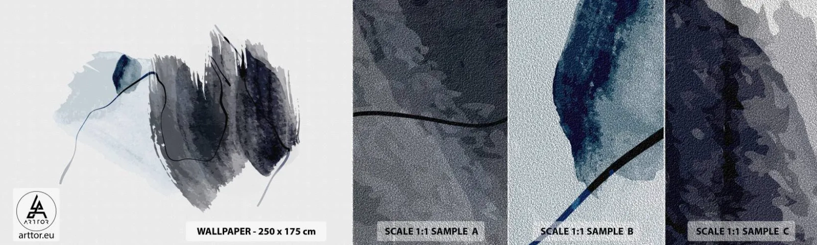Fototapeten Muster Premium Sand - Intensität und Bewegung - Abstraktion, Stück, Malerei - 100x30 cm