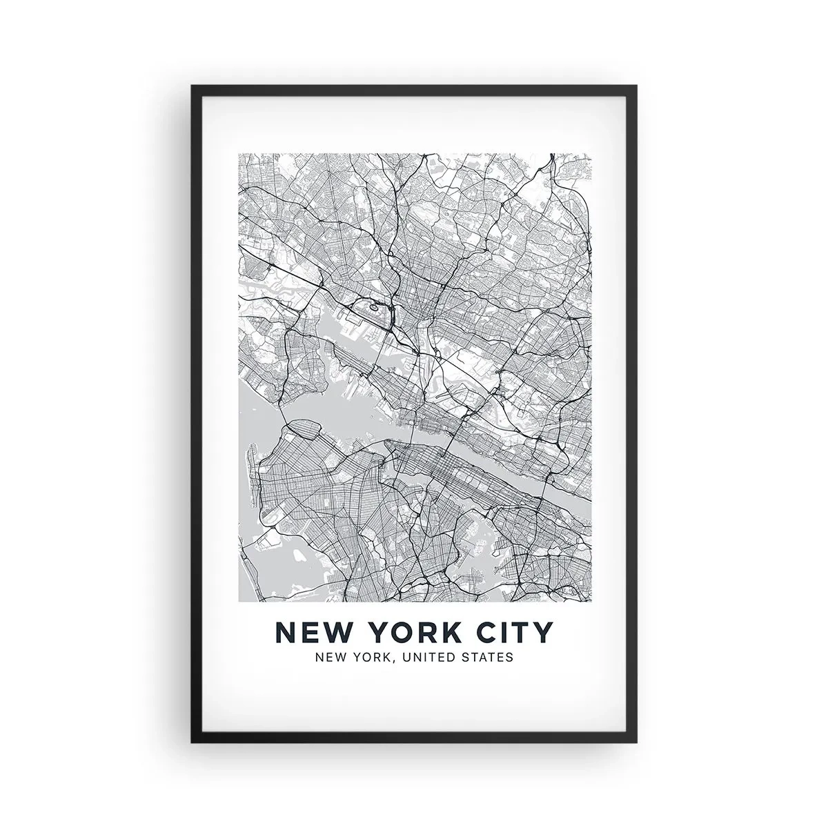 Poster in einem schwarzem Rahmen - Die Anatomie einer Metropole - 61x91 cm