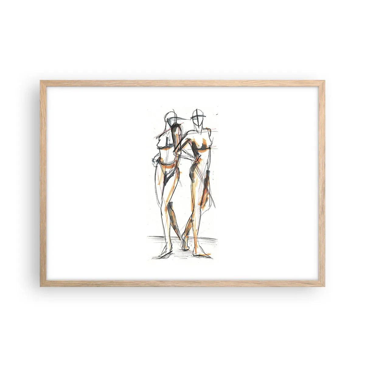 Poster in einem Rahmen aus heller Eiche - Studie der Gnade - 70x50 cm