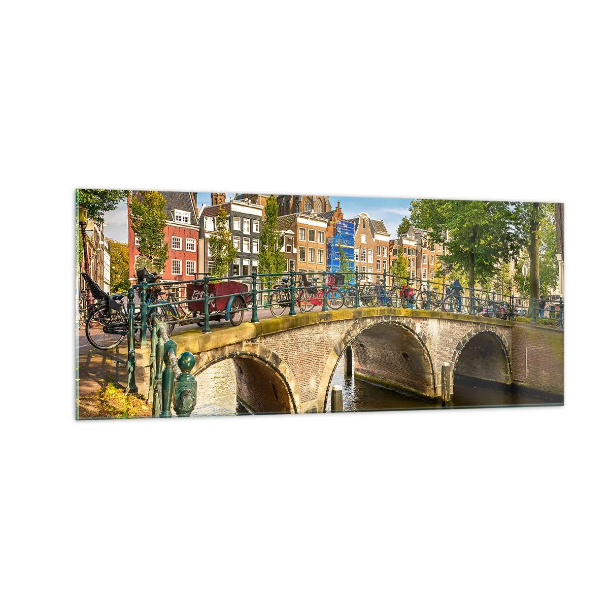 Glasbild - Bild auf glas - Frühling am Kanal - 100x40 cm