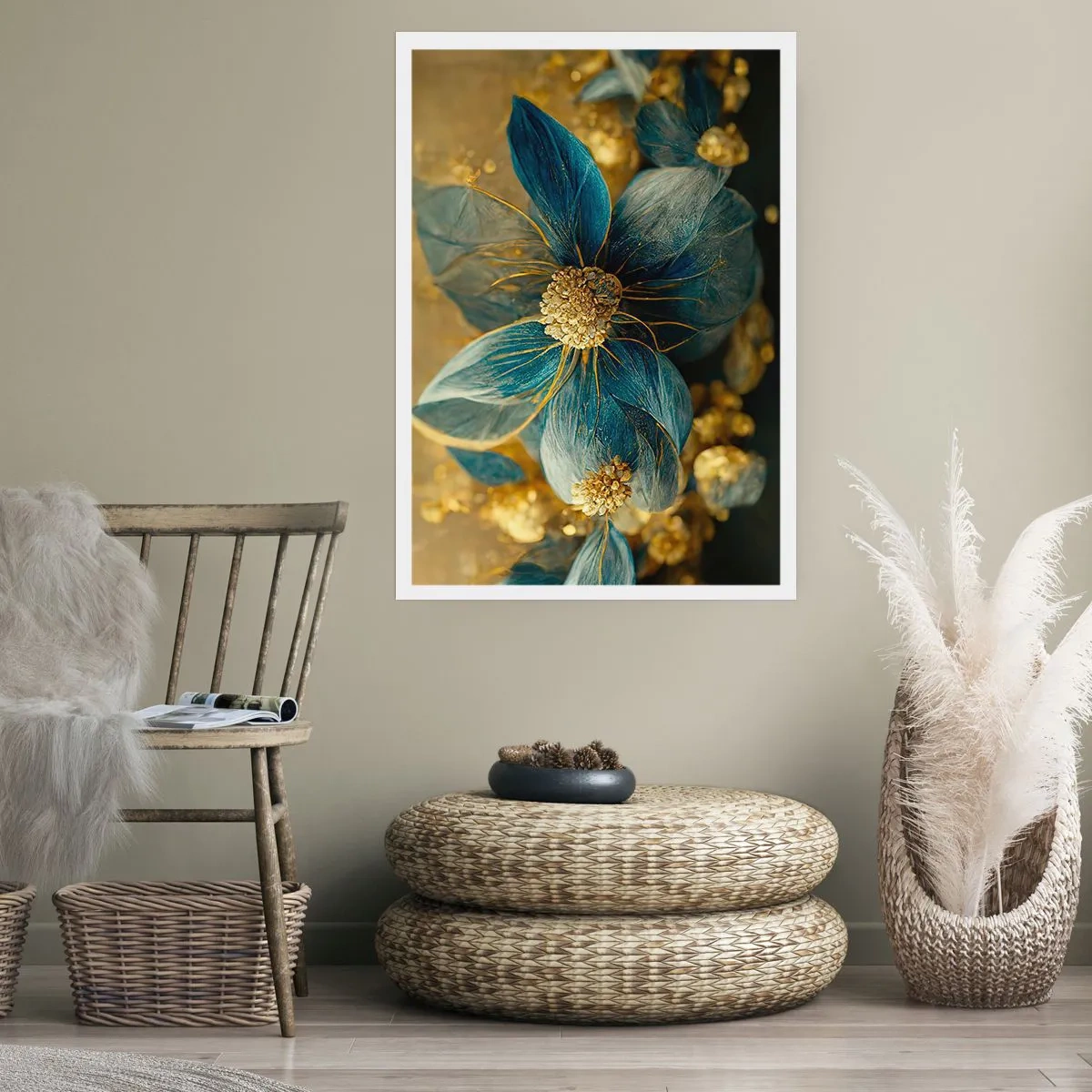 Poster - Mit Gold blühen - 70x100 cm