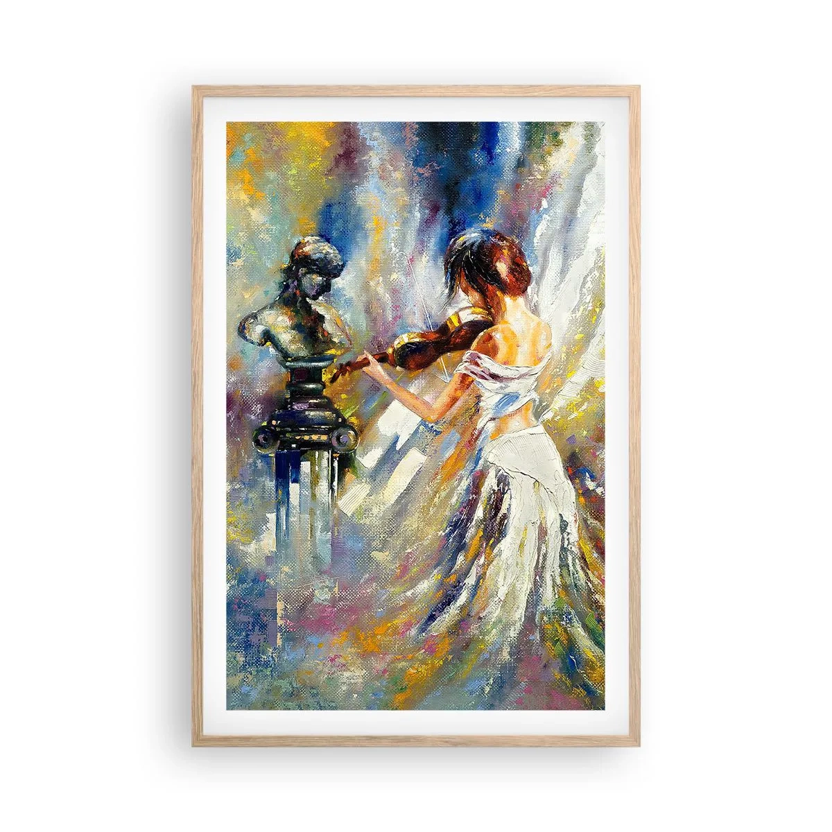 Poster in einem Rahmen aus heller Eiche - Mit Gefühl beleben - 61x91 cm