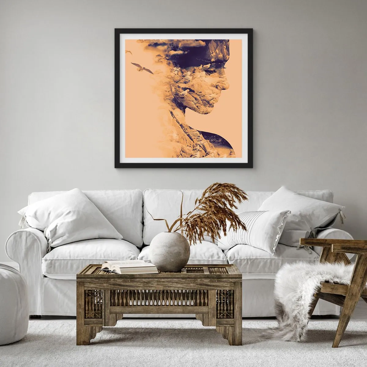 Poster in einem schwarzem Rahmen - Von Natur aus schön - 60x60 cm