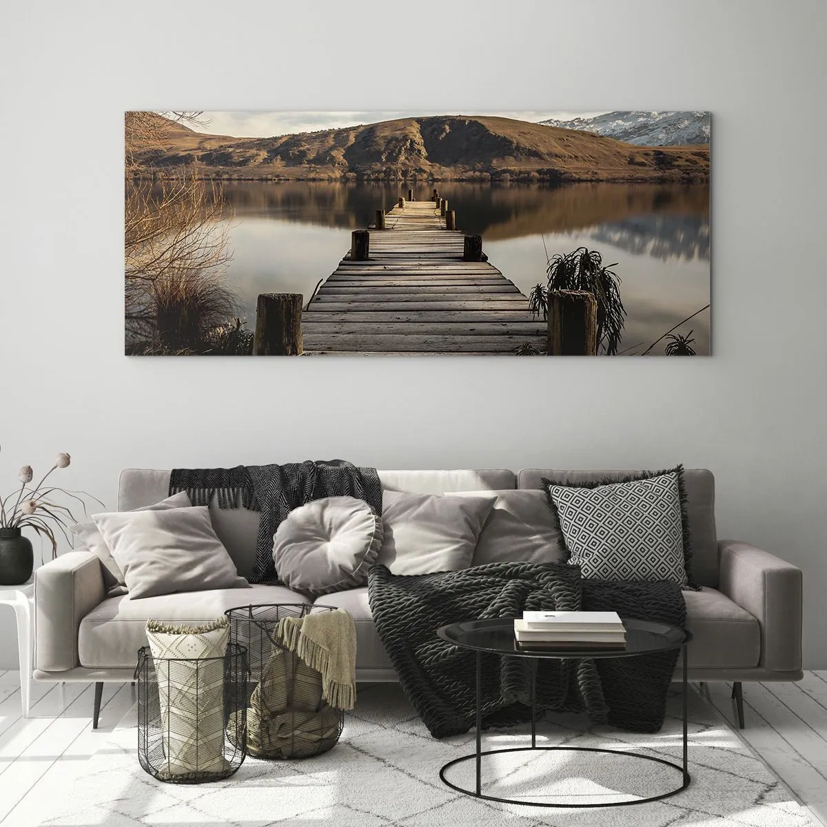 Glasbild - Bild auf glas - Landschaft in Stille - 100x40 cm