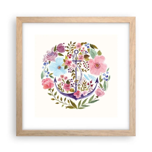 Poster in einem Rahmen aus heller Eiche - Guter Traum eines Seemanns - 30x30 cm