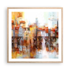 Poster in einem Rahmen aus heller Eiche - Schön ist es auch unter der Brücke - 60x60 cm