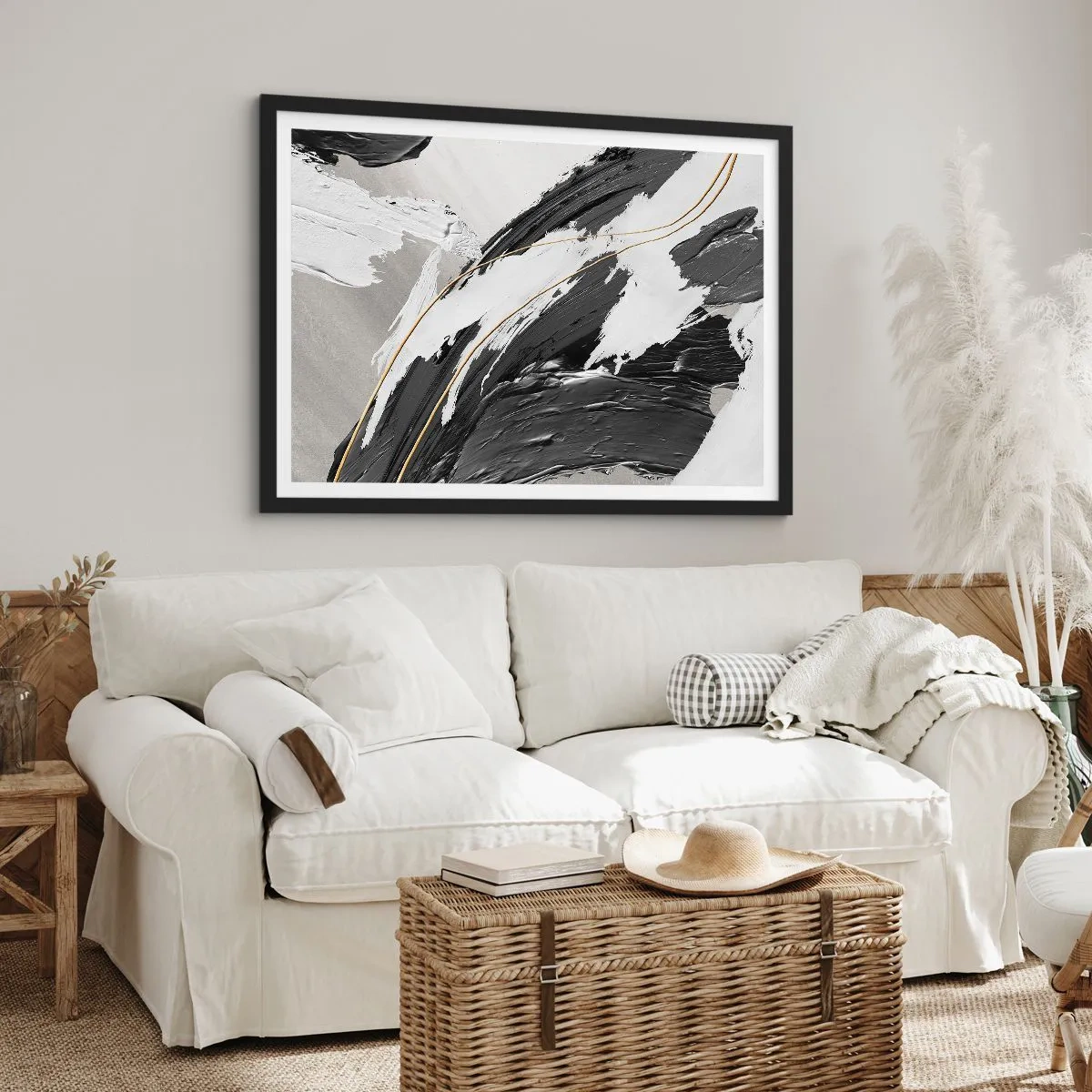 Poster in einem schwarzem Rahmen - Abstraktion in großem Stil - 91x61 cm