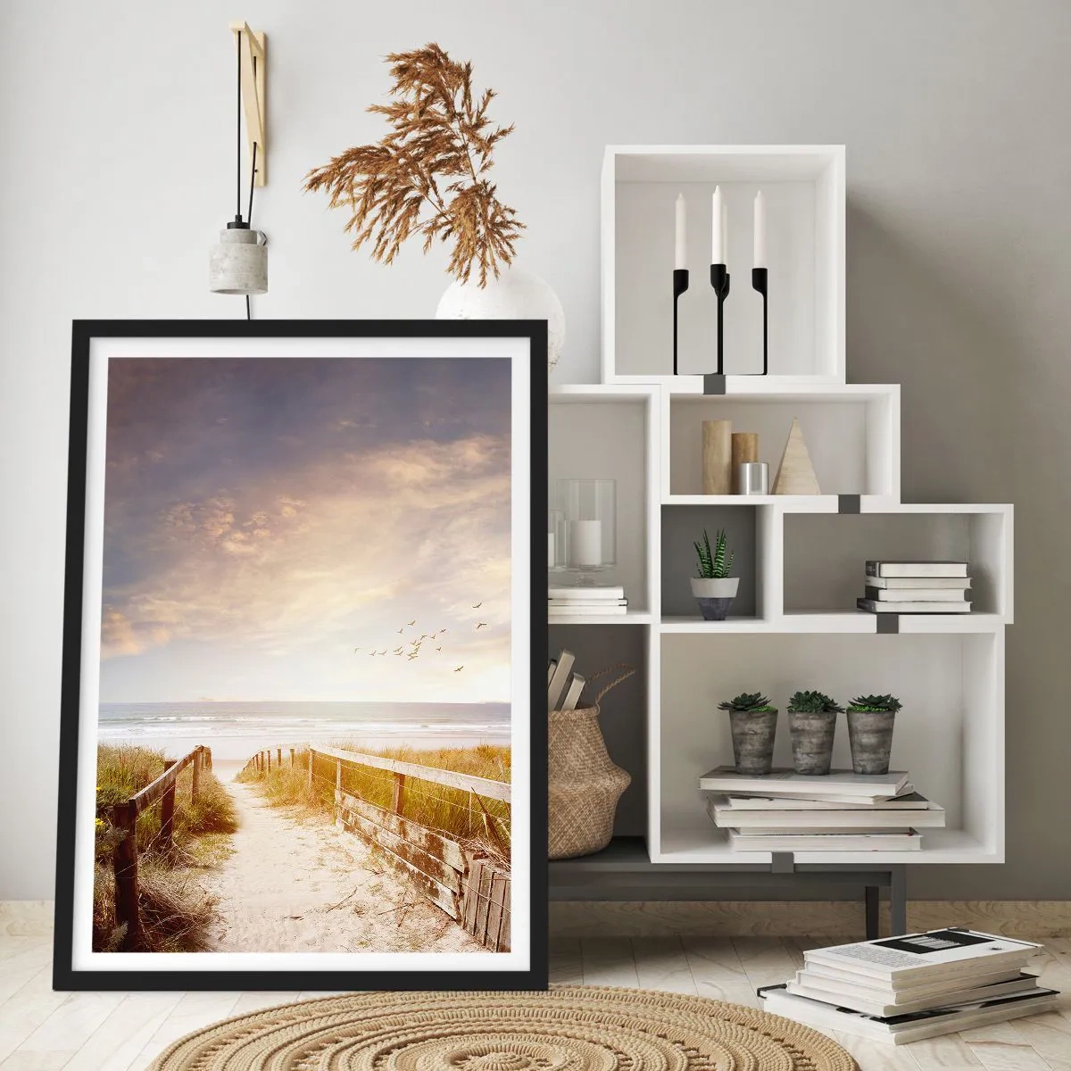 Poster in einem schwarzem Rahmen - Ein Raum des Friedens - 40x50 cm