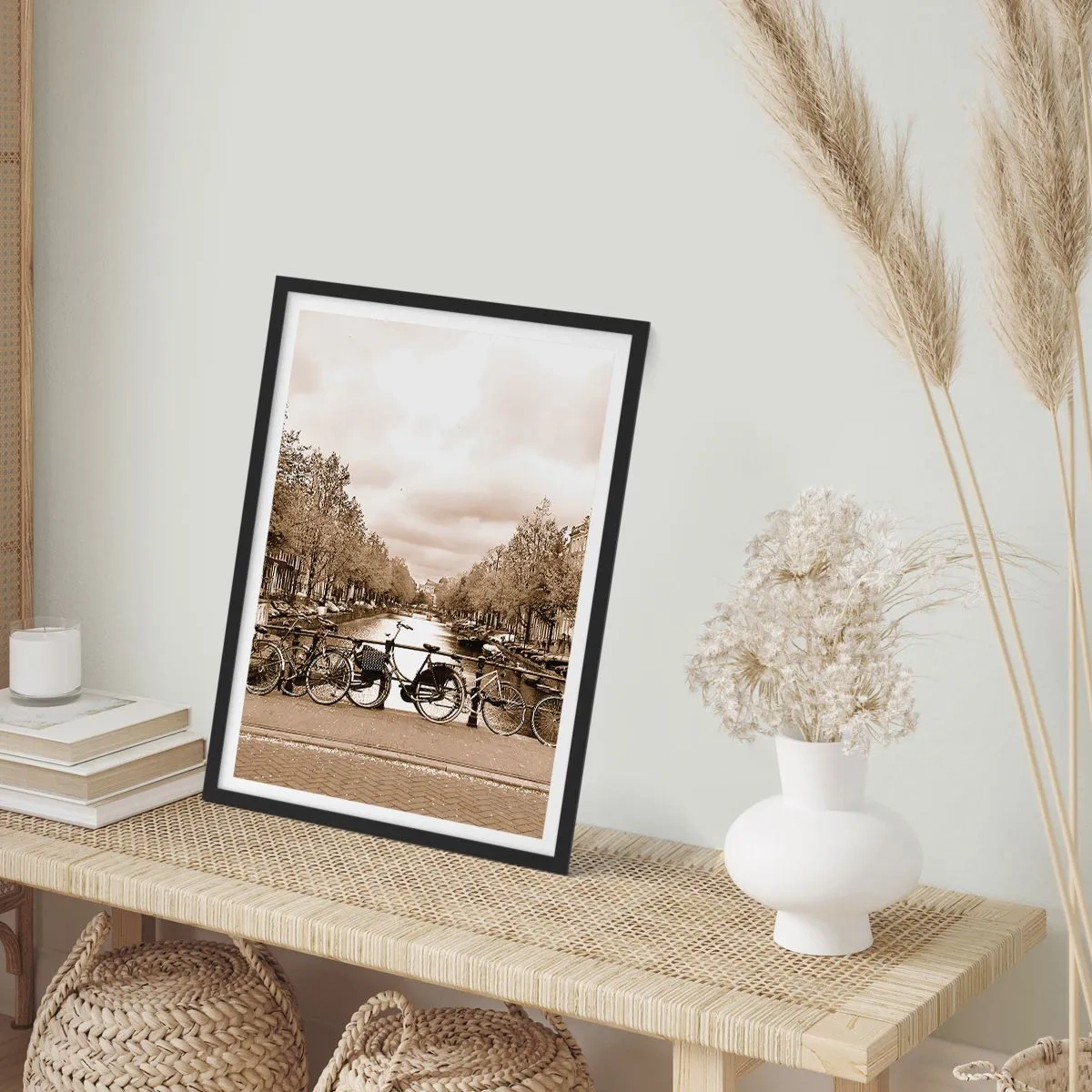 Poster in einem schwarzem Rahmen - Niederländische Atmosphäre - 30x40 cm