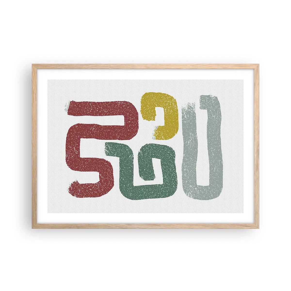 Poster in einem Rahmen aus heller Eiche - In einer unbekannten Sprache - 70x50 cm