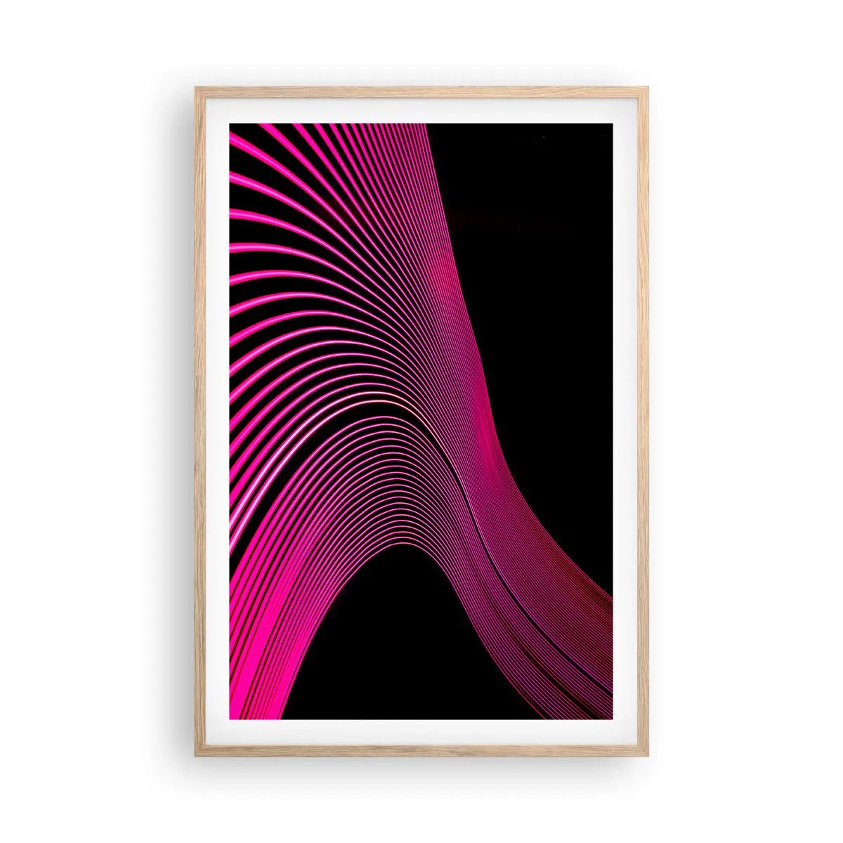 Poster in einem Rahmen aus heller Eiche - Allee des Lichts - 61x91 cm