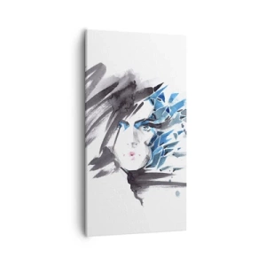 Bild auf Leinwand - Leinwandbild - Sinnliches Portrait in Grau und Blau - 55x100 cm