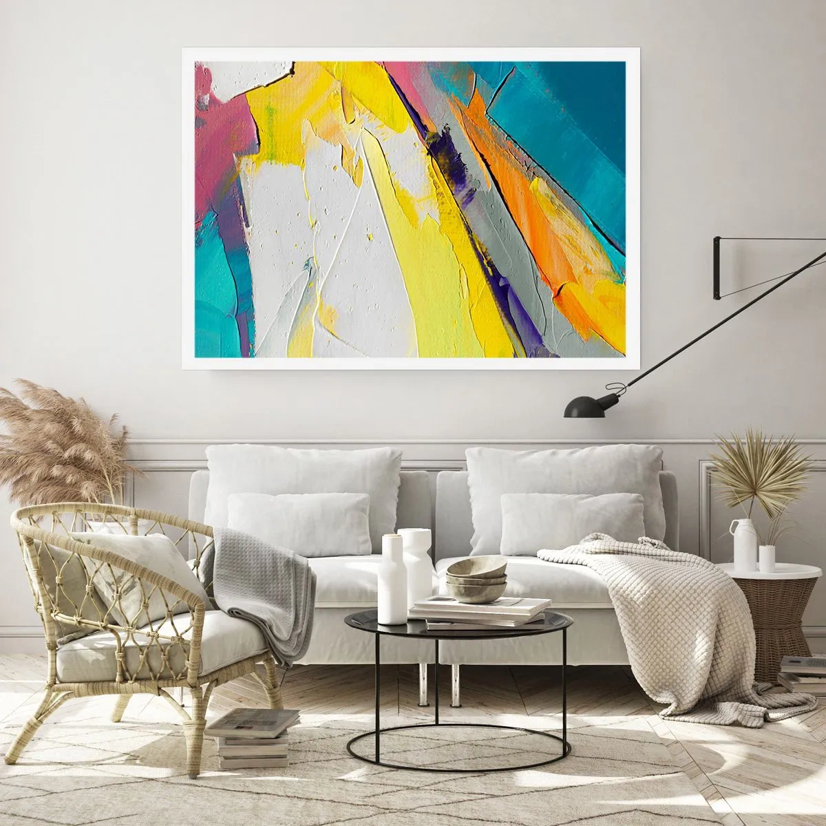 Poster - Eine abstrakte Komposition in intensiven Farben - 100x70cm - Die Anatomie des Lichts - Moderne Wanddekoration für Wohnzimmer und Schlafzimmer ARTTOR