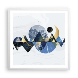 Poster in einem weißen Rahmen - Geometrische Landschaft - 60x60 cm
