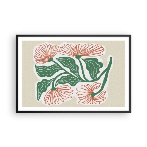 Poster in einem schwarzem Rahmen - Im Folkstil und modern - 91x61 cm