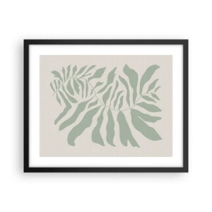 Poster in einem schwarzem Rahmen - Smaragdzweig - 50x40 cm