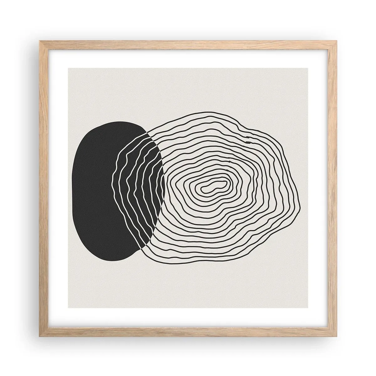 Poster in einem Rahmen aus heller Eiche - Dauer und Schwingung - 50x50 cm