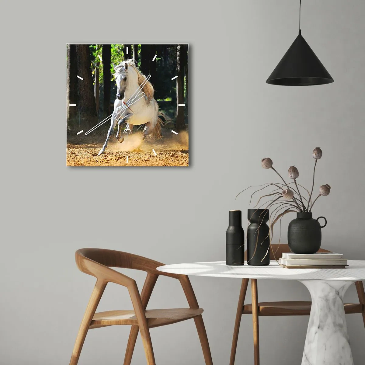 Wanduhr - Glasuhr - Wie aus einem Fantasy-Roman - 40x40 cm