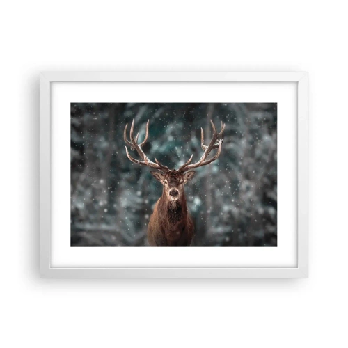 Poster in einem weißen Rahmen - Gekrönter König des Waldes - 40x30 cm